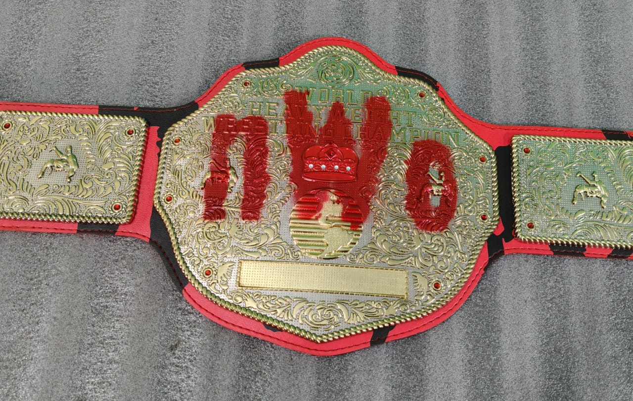 World Heavyweight Wrestling Championship Belt – Custom Red & Gold Edition
