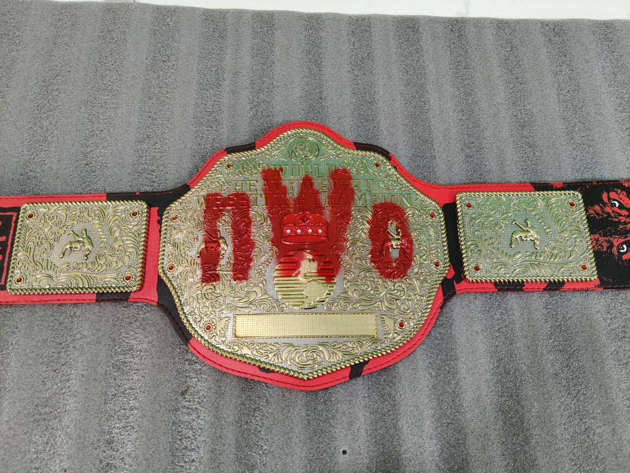 World Heavyweight Wrestling Championship Belt – Custom Red & Gold Edition
